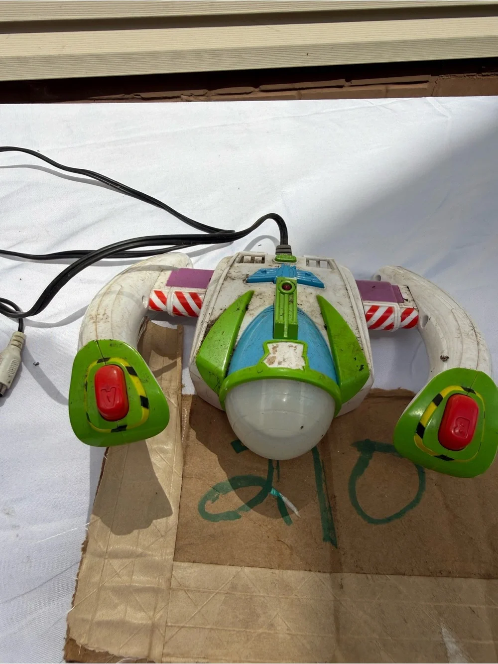 Green and White VR-Style Motion Controller Accessory